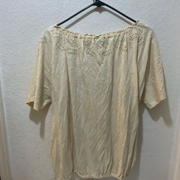NWT Lauren Ralph Lauren M Top off shoulder eyelet drawstring bottom - Picture 6 of 9